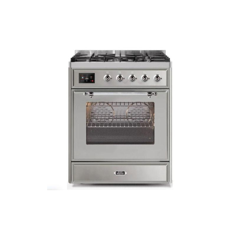 ILVE 30" Majestic II Series Gas Burner and Electric Oven Range with 5 Sealed Burners (UM30DNE3)