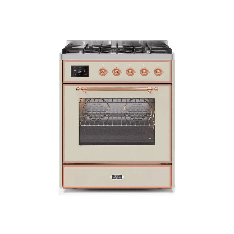 ILVE 30" Majestic II Series Gas Burner and Electric Oven Range with 5 Sealed Burners (UM30DNE3)