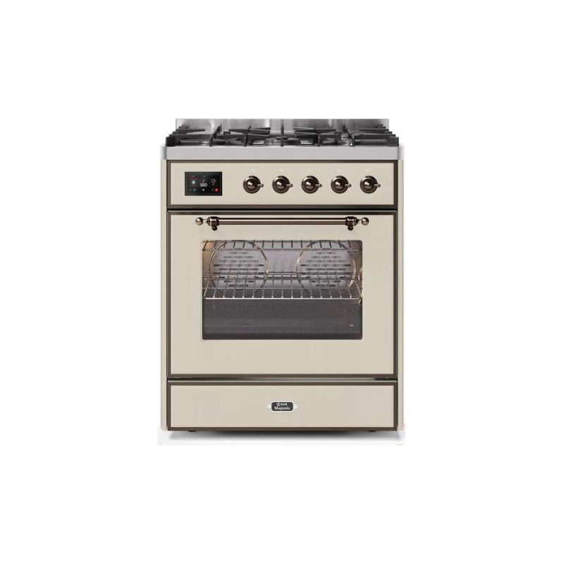ILVE 30" Majestic II Series Gas Burner and Electric Oven Range with 5 Sealed Burners (UM30DNE3)
