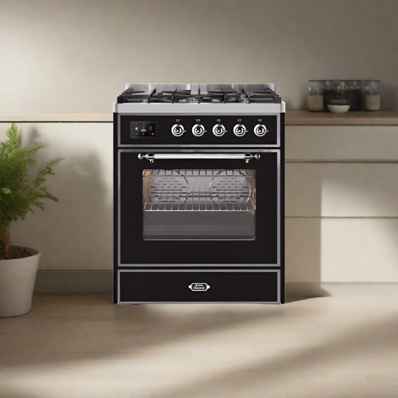 ILVE 30" Majestic II Series Gas Burner and Electric Oven Range with 5 Sealed Burners (UM30DNE3)