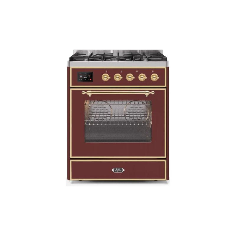 ILVE 30" Majestic II Series Gas Burner and Electric Oven Range with 5 Sealed Burners (UM30DNE3)