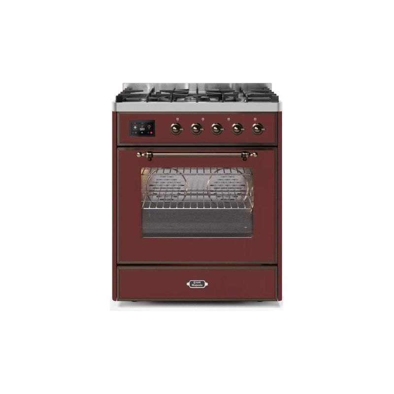 ILVE 30" Majestic II Series Gas Burner and Electric Oven Range with 5 Sealed Burners (UM30DNE3)