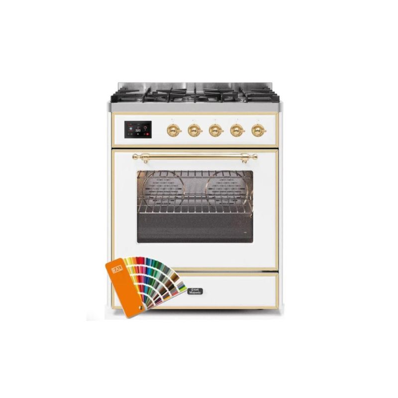 ILVE 30" Majestic II Series Gas Burner and Electric Oven Range with 5 Sealed Burners (UM30DNE3)