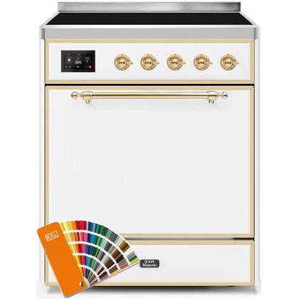 ILVE 30" Majestic II Series Induction Range with 4 Elements 2.3 cu. ft. Total Oven Capacity TFT Oven Control Display (UMI30QNE3)