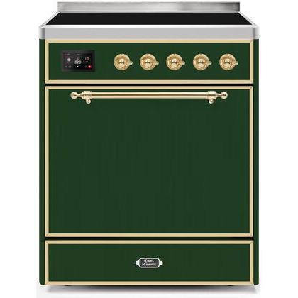 ILVE 30" Majestic II Series Induction Range with 4 Elements 2.3 cu. ft. Total Oven Capacity TFT Oven Control Display (UMI30QNE3)