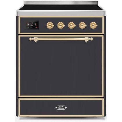 ILVE 30" Majestic II Series Induction Range with 4 Elements 2.3 cu. ft. Total Oven Capacity TFT Oven Control Display (UMI30QNE3)