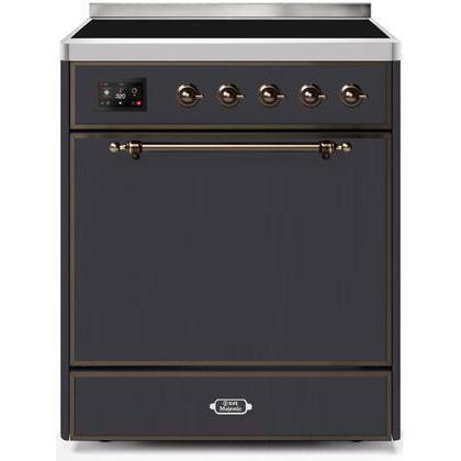 ILVE 30" Majestic II Series Induction Range with 4 Elements 2.3 cu. ft. Total Oven Capacity TFT Oven Control Display (UMI30QNE3)
