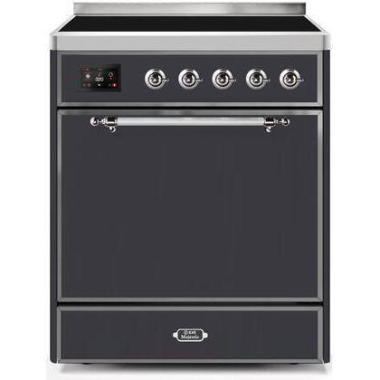 ILVE 30" Majestic II Series Induction Range with 4 Elements 2.3 cu. ft. Total Oven Capacity TFT Oven Control Display (UMI30QNE3)