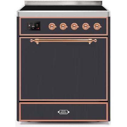 ILVE 30" Majestic II Series Induction Range with 4 Elements 2.3 cu. ft. Total Oven Capacity TFT Oven Control Display (UMI30QNE3)