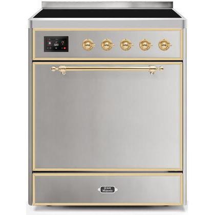 ILVE 30" Majestic II Series Induction Range with 4 Elements 2.3 cu. ft. Total Oven Capacity TFT Oven Control Display (UMI30QNE3)