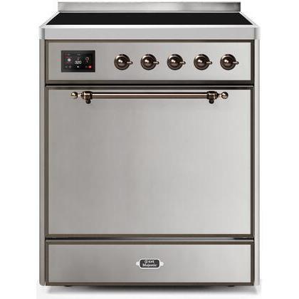 ILVE 30" Majestic II Series Induction Range with 4 Elements 2.3 cu. ft. Total Oven Capacity TFT Oven Control Display (UMI30QNE3)