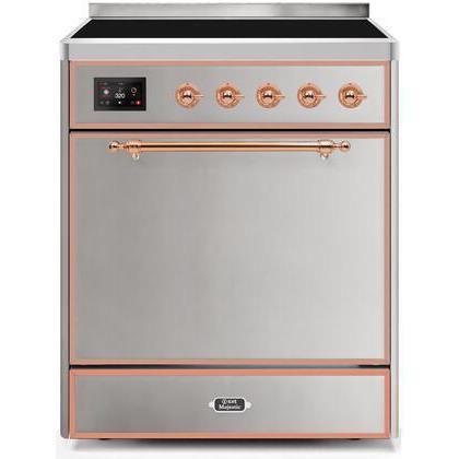 ILVE 30" Majestic II Series Induction Range with 4 Elements 2.3 cu. ft. Total Oven Capacity TFT Oven Control Display (UMI30QNE3)
