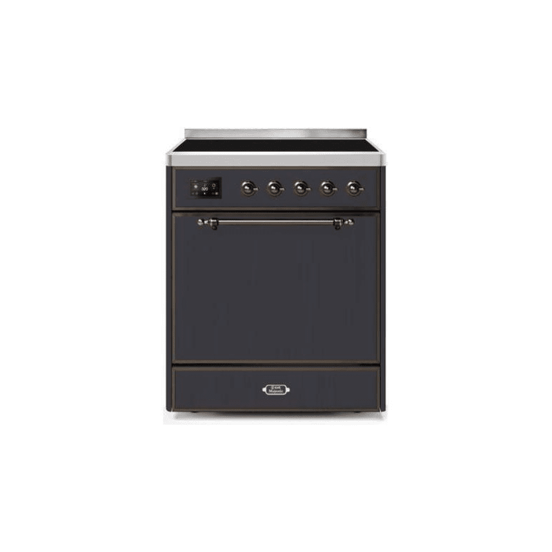 ILVE 30" Majestic II Series Induction Range with 4 Elements 2.3 cu. ft. Total Oven Capacity TFT Oven Control Display (UMI30QNE3)