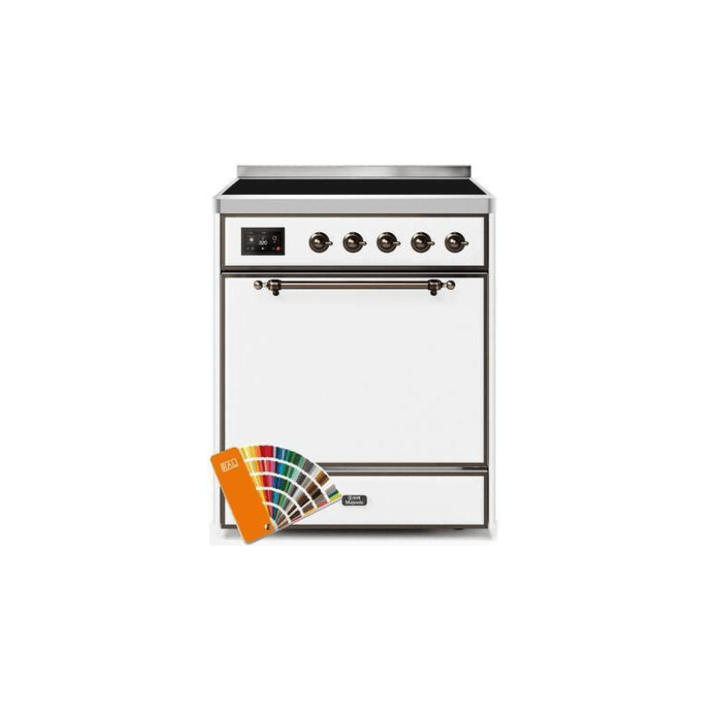 ILVE 30" Majestic II Series Induction Range with 4 Elements 2.3 cu. ft. Total Oven Capacity TFT Oven Control Display (UMI30QNE3)