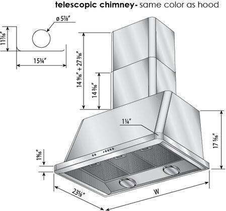ILVE 30" Majestic Wall Mount Range Hood with 600 CFM Blower Antigrease Filter 2 Warming Lights Filter Light Indicator Autooff Function and 4 Fan Speeds (UAM76)