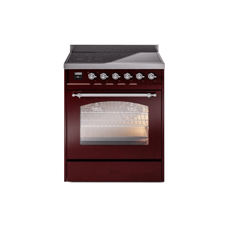 ILVE 30" Nostalgie II Series Freestanding Electric Double Oven Range with 5 Elements, Triple Glass Cool Door, Convection Oven, TFT Oven Control Display and Child Lock UPI304NMP
