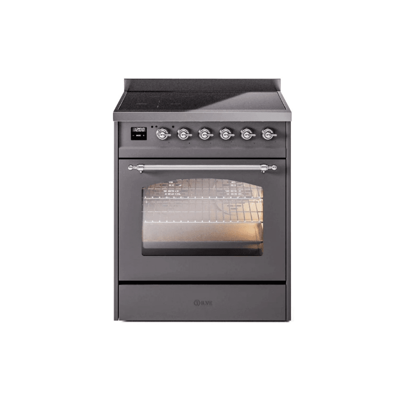 ILVE 30" Nostalgie II Series Freestanding Electric Double Oven Range with 5 Elements, Triple Glass Cool Door, Convection Oven, TFT Oven Control Display and Child Lock UPI304NMP