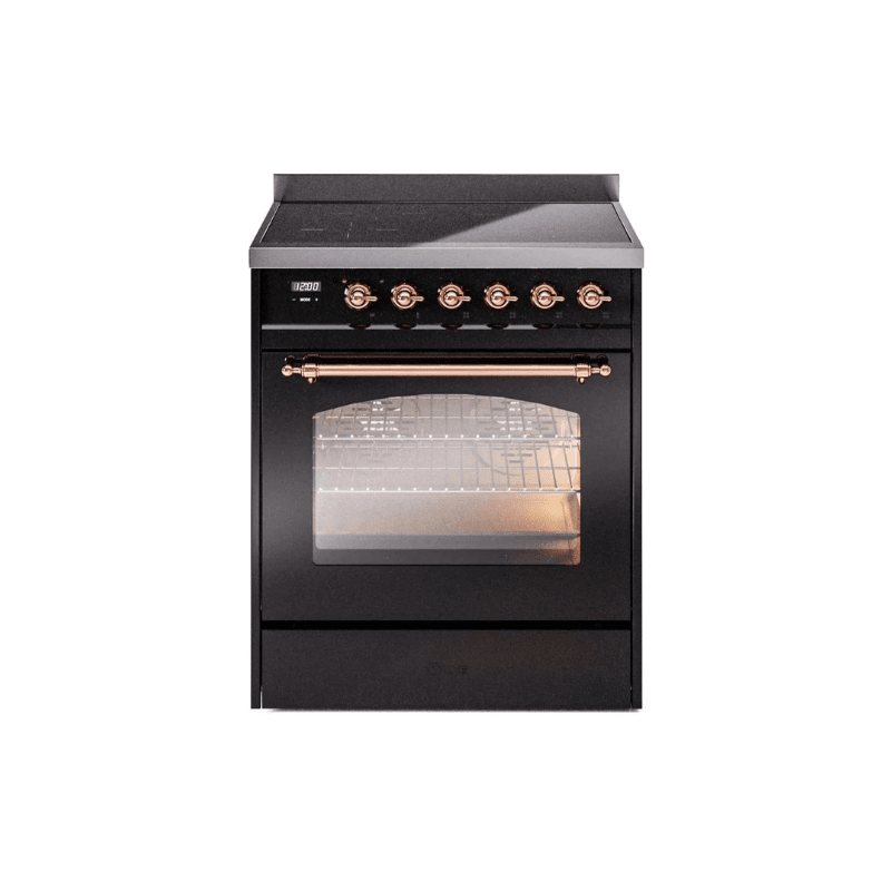 ILVE 30" Nostalgie II Series Freestanding Electric Double Oven Range with 5 Elements, Triple Glass Cool Door, Convection Oven, TFT Oven Control Display and Child Lock UPI304NMP