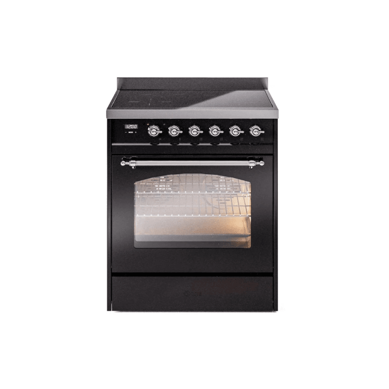 ILVE 30" Nostalgie II Series Freestanding Electric Double Oven Range with 5 Elements, Triple Glass Cool Door, Convection Oven, TFT Oven Control Display and Child Lock UPI304NMP