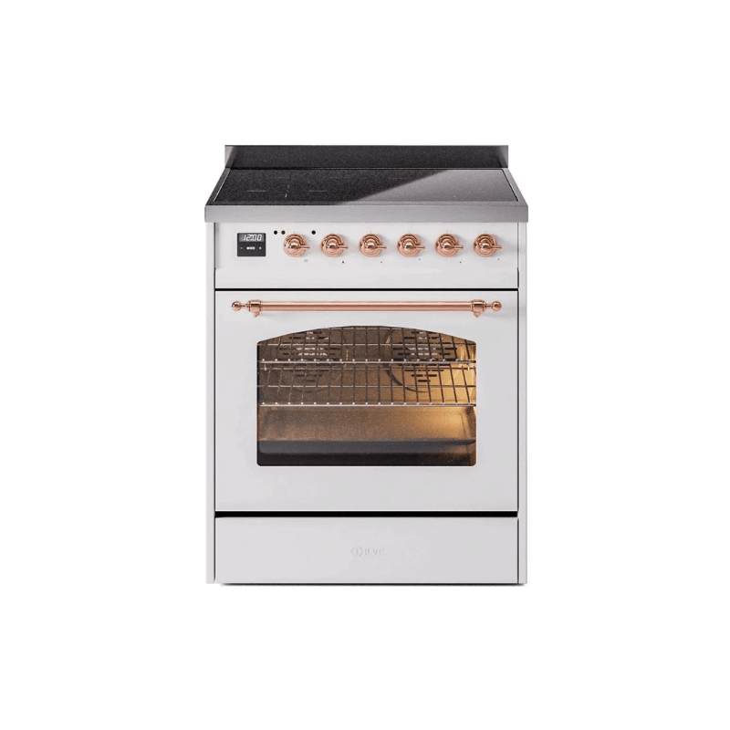 ILVE 30" Nostalgie II Series Freestanding Electric Double Oven Range with 5 Elements, Triple Glass Cool Door, Convection Oven, TFT Oven Control Display and Child Lock UPI304NMP