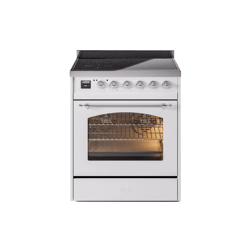ILVE 30" Nostalgie II Series Freestanding Electric Double Oven Range with 5 Elements, Triple Glass Cool Door, Convection Oven, TFT Oven Control Display and Child Lock UPI304NMP