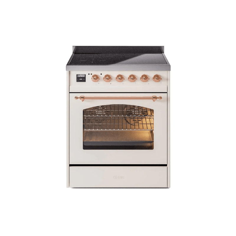 ILVE 30" Nostalgie II Series Freestanding Electric Double Oven Range with 5 Elements, Triple Glass Cool Door, Convection Oven, TFT Oven Control Display and Child Lock UPI304NMP