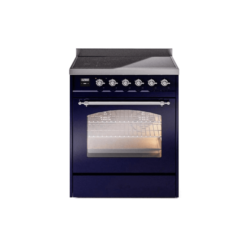 ILVE 30" Nostalgie II Series Freestanding Electric Double Oven Range with 5 Elements, Triple Glass Cool Door, Convection Oven, TFT Oven Control Display and Child Lock UPI304NMP