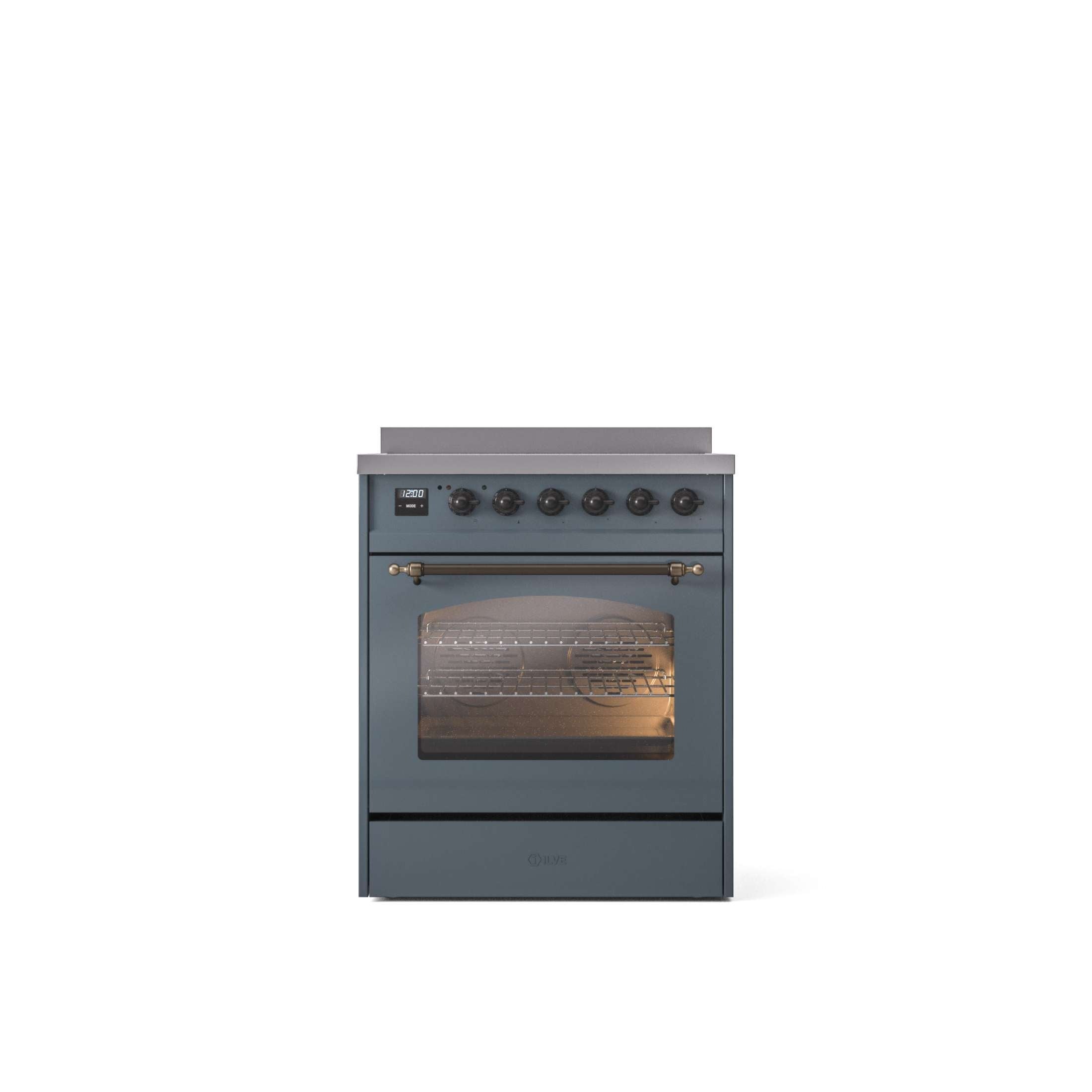ILVE 30" Nostalgie II Series Freestanding Electric Double Oven Range with 5 Elements, Triple Glass Cool Door, Convection Oven, TFT Oven Control Display and Child Lock UPI304NMP