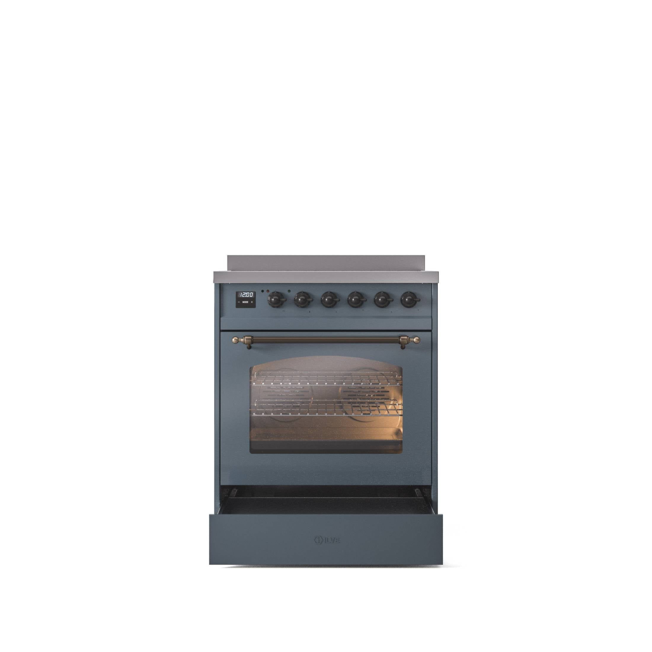 ILVE 30" Nostalgie II Series Freestanding Electric Double Oven Range with 5 Elements, Triple Glass Cool Door, Convection Oven, TFT Oven Control Display and Child Lock UPI304NMP