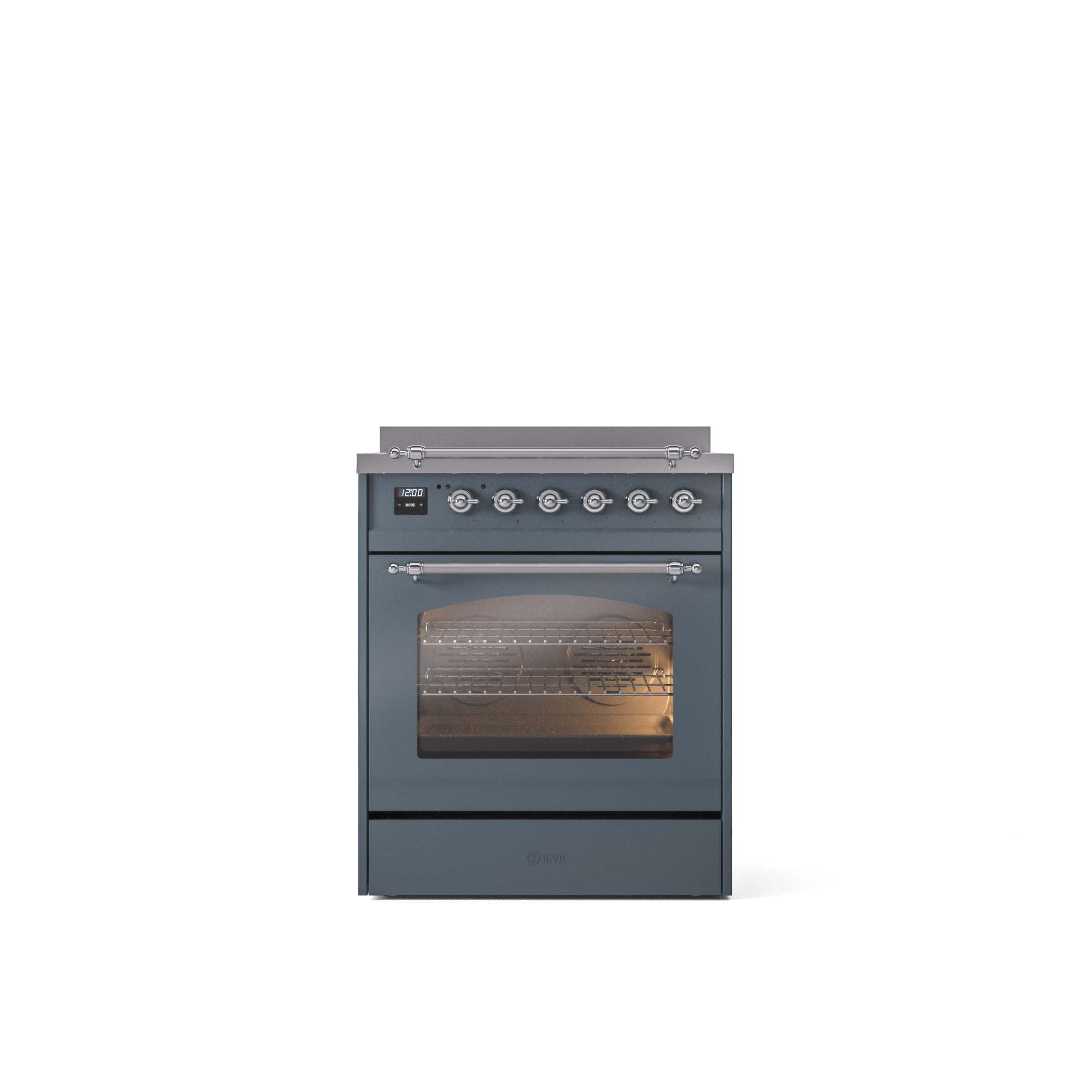 ILVE 30" Nostalgie II Series Freestanding Electric Double Oven Range with 5 Elements, Triple Glass Cool Door, Convection Oven, TFT Oven Control Display and Child Lock UPI304NMP
