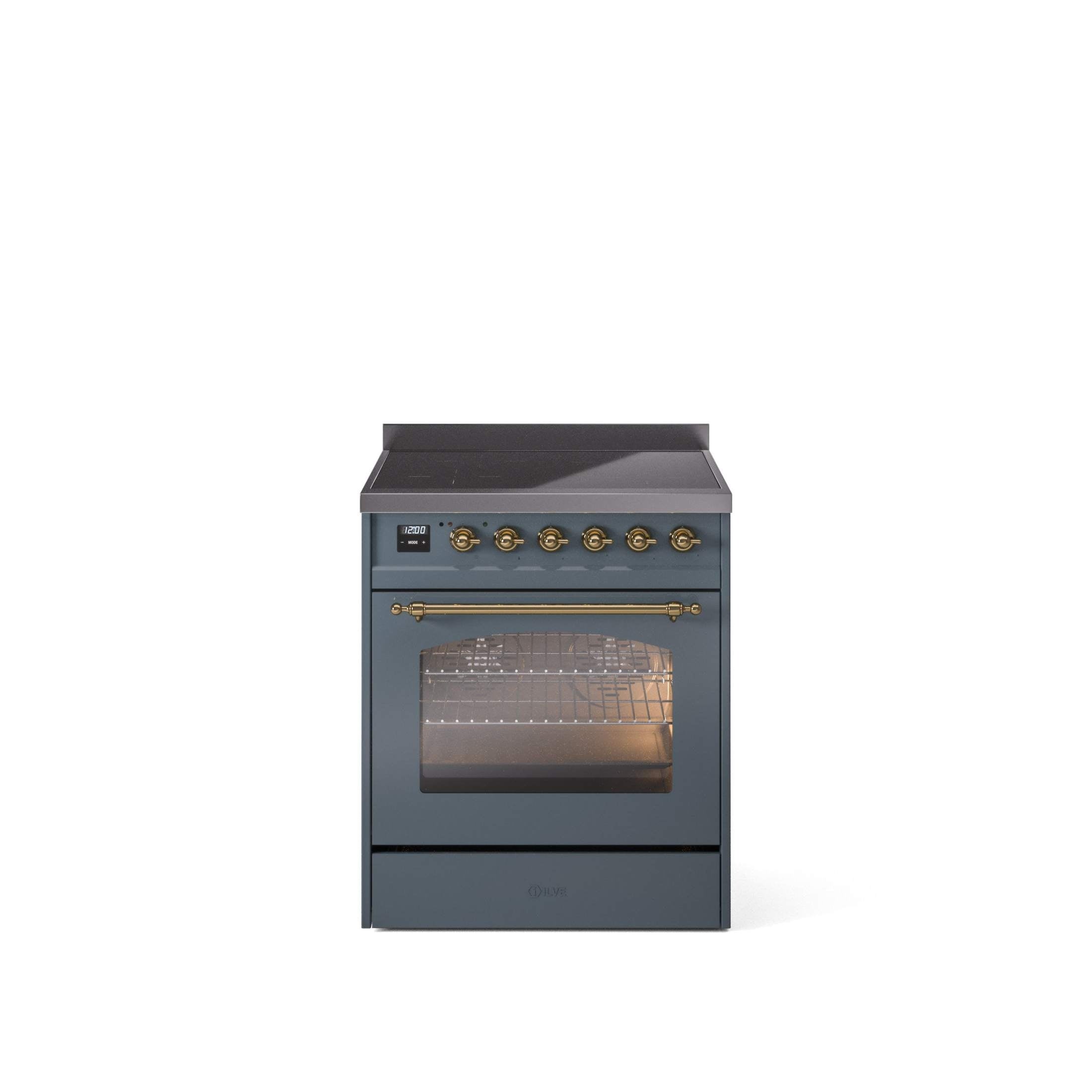 ILVE 30" Nostalgie II Series Freestanding Electric Double Oven Range with 5 Elements, Triple Glass Cool Door, Convection Oven, TFT Oven Control Display and Child Lock UPI304NMP