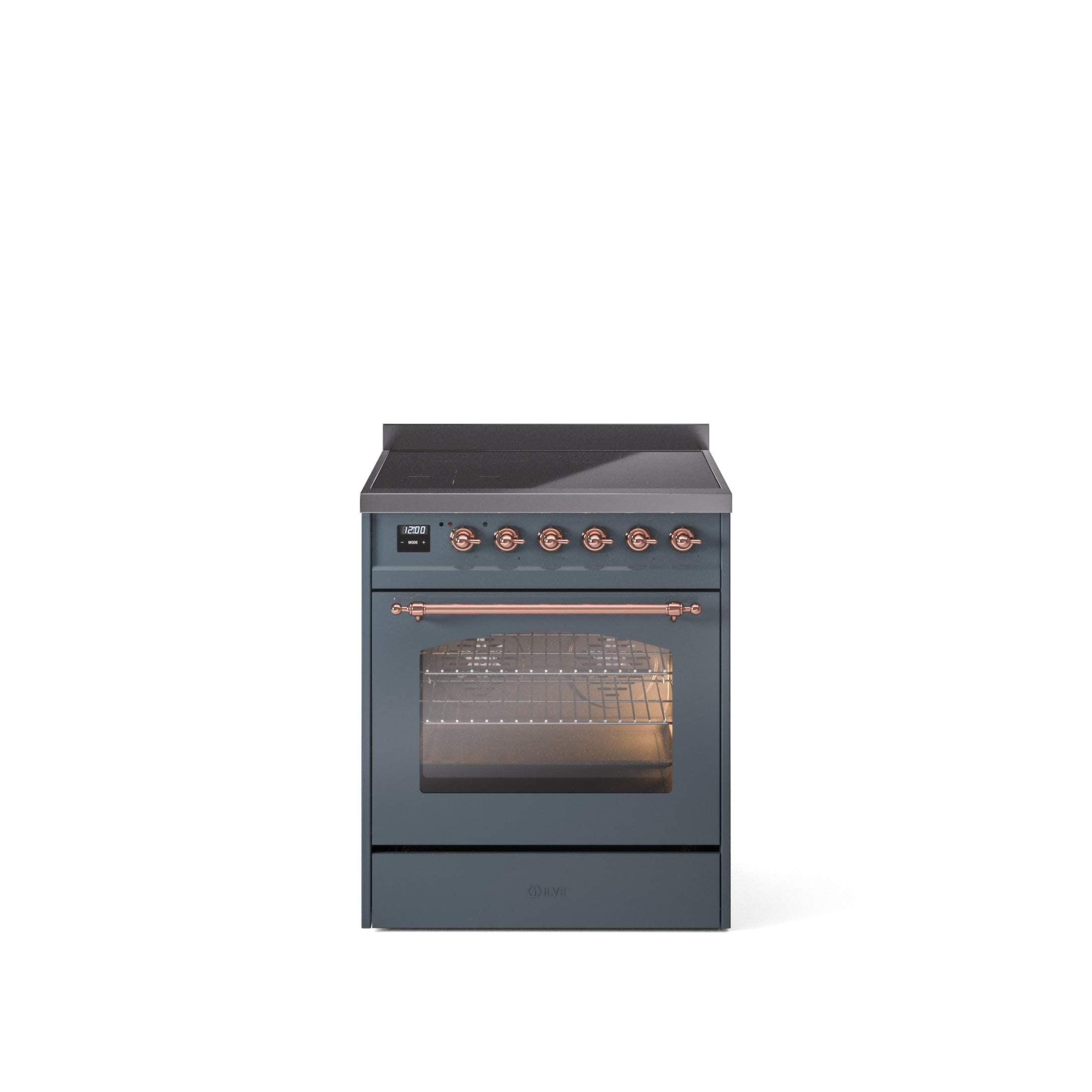 ILVE 30" Nostalgie II Series Freestanding Electric Double Oven Range with 5 Elements, Triple Glass Cool Door, Convection Oven, TFT Oven Control Display and Child Lock UPI304NMP