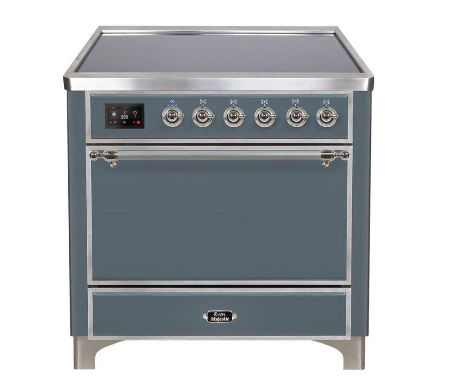 ILVE 36 Inch Majestic II Series Induction Range with 5 Elements 3.5 cu. ft. Oven Capacity TFT Oven Control Display Solid Door (UMI09QNS3)