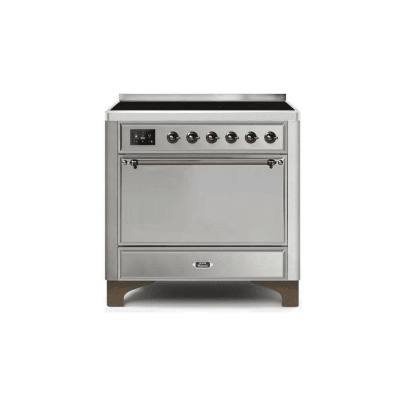 ILVE 36 Inch Majestic II Series Induction Range with 5 Elements 3.5 cu. ft. Oven Capacity TFT Oven Control Display Solid Door (UMI09QNS3)