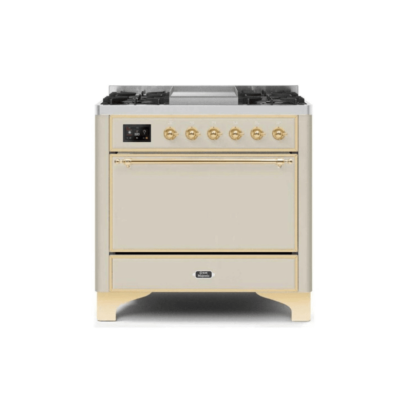 ILVE 36 Inch Majestic II Series Natural/ Propane Gas Burner and Electric Oven Range with 6 Sealed Burners (UM09FDQNS3)