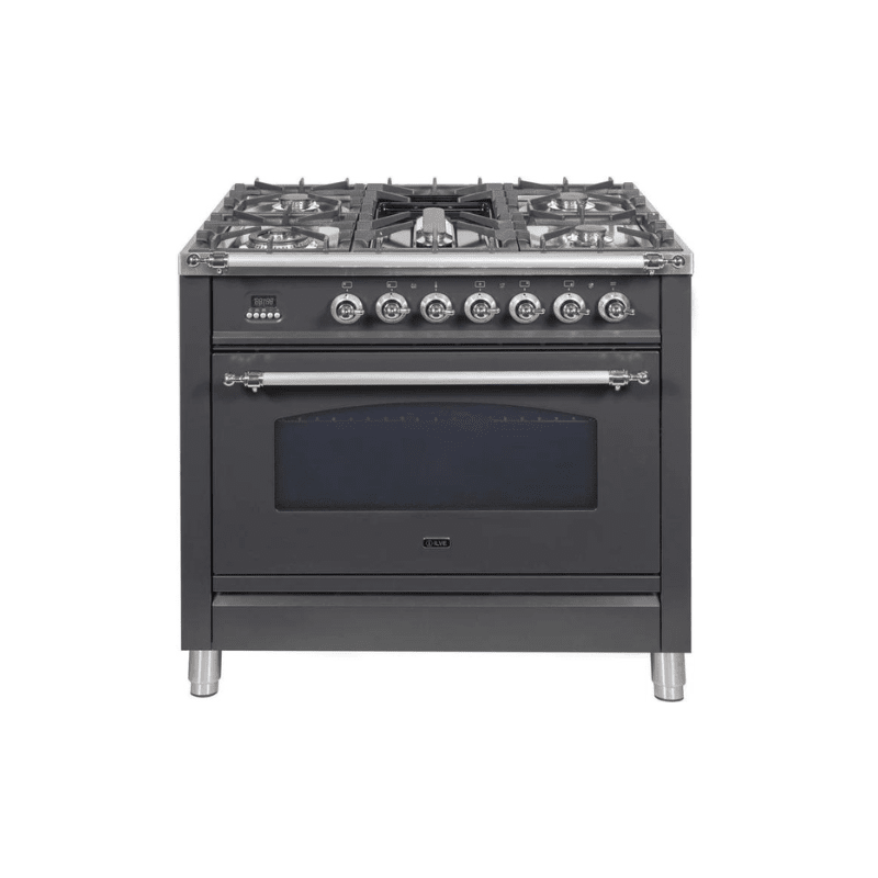 ILVE 36Inch Nostalgie Dual Fuel Range with 5 Sealed Brass Burners 3 cu. ft. Oven UPN90FDM