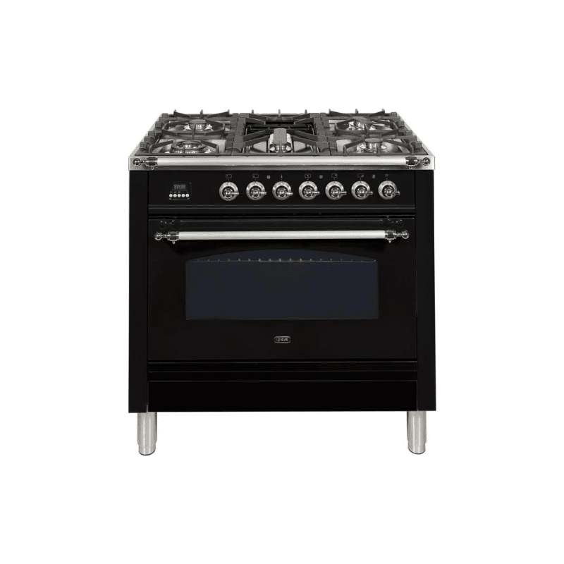 ILVE 36Inch Nostalgie Dual Fuel Range with 5 Sealed Brass Burners 3 cu. ft. Oven UPN90FDM