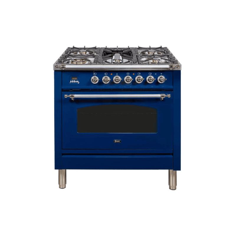 ILVE 36Inch Nostalgie Dual Fuel Range with 5 Sealed Brass Burners 3 cu. ft. Oven UPN90FDM