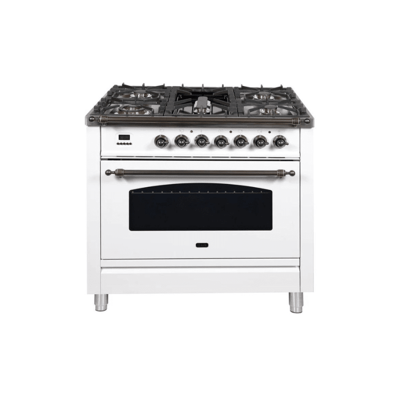 ILVE 36Inch Nostalgie Dual Fuel Range with 5 Sealed Brass Burners 3 cu. ft. Oven UPN90FDM