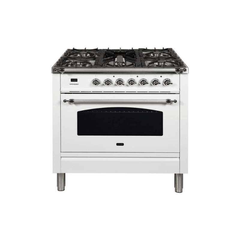 ILVE 36Inch Nostalgie Dual Fuel Range with 5 Sealed Brass Burners 3 cu. ft. Oven UPN90FDM