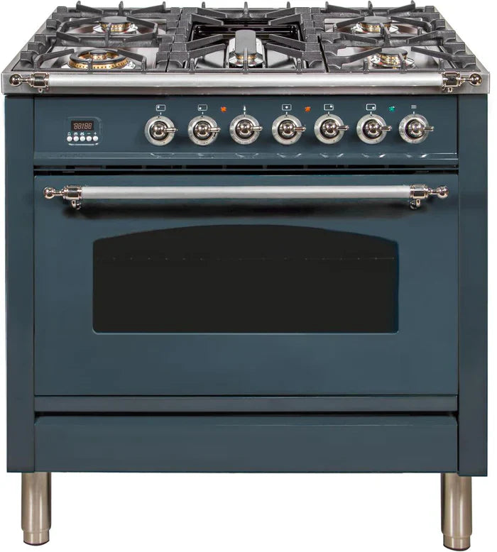 ILVE 36Inch Nostalgie Dual Fuel Range with 5 Sealed Brass Burners 3 cu. ft. Oven UPN90FDM