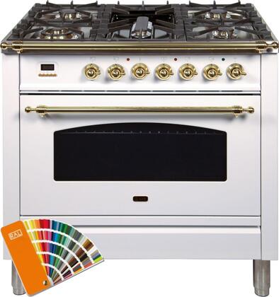 ILVE 36Inch Nostalgie Dual Fuel Range with 5 Sealed Brass Burners 3 cu. ft. Oven UPN90FDM