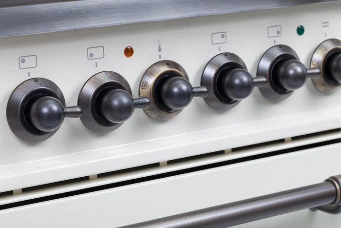 ILVE 36Inch Nostalgie Dual Fuel Range with 5 Sealed Brass Burners 3 cu. ft. Oven UPN90FDM