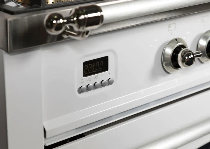 ILVE 36Inch Nostalgie Dual Fuel Range with 5 Sealed Brass Burners 3 cu. ft. Oven UPN90FDM