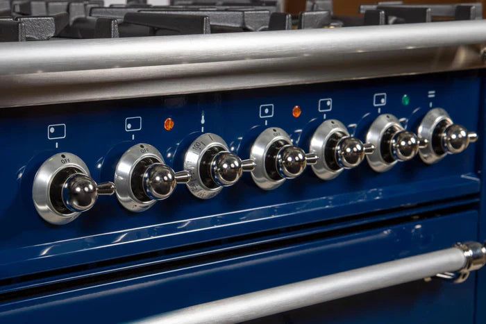 ILVE 36Inch Nostalgie Dual Fuel Range with 5 Sealed Brass Burners 3 cu. ft. Oven UPN90FDM