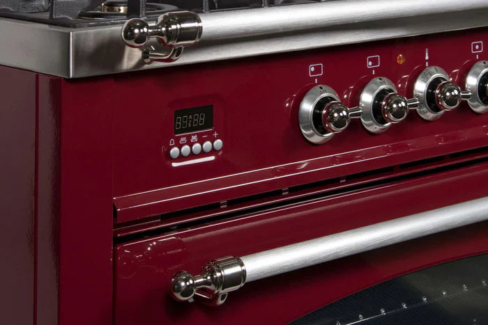 ILVE 36Inch Nostalgie Dual Fuel Range with 5 Sealed Brass Burners 3 cu. ft. Oven UPN90FDM