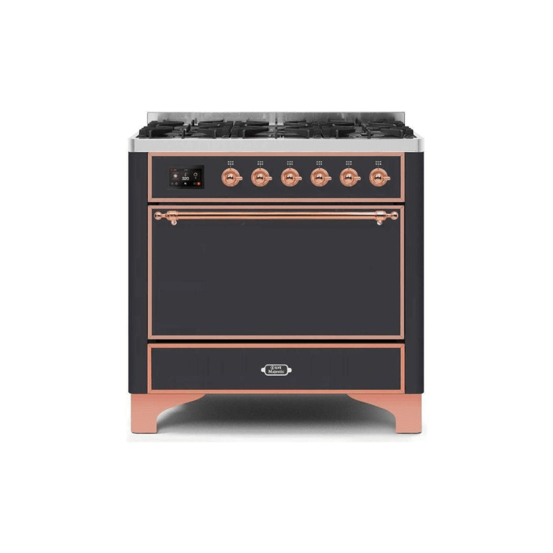 ILVE 36 Inch Majestic II Series Dual Fuel Range Gas/Propane with 6 Sealed Burners (UM096DQNS3)