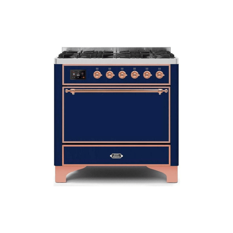 ILVE 36 Inch Majestic II Series Dual Fuel Range Gas/Propane with 6 Sealed Burners (UM096DQNS3)