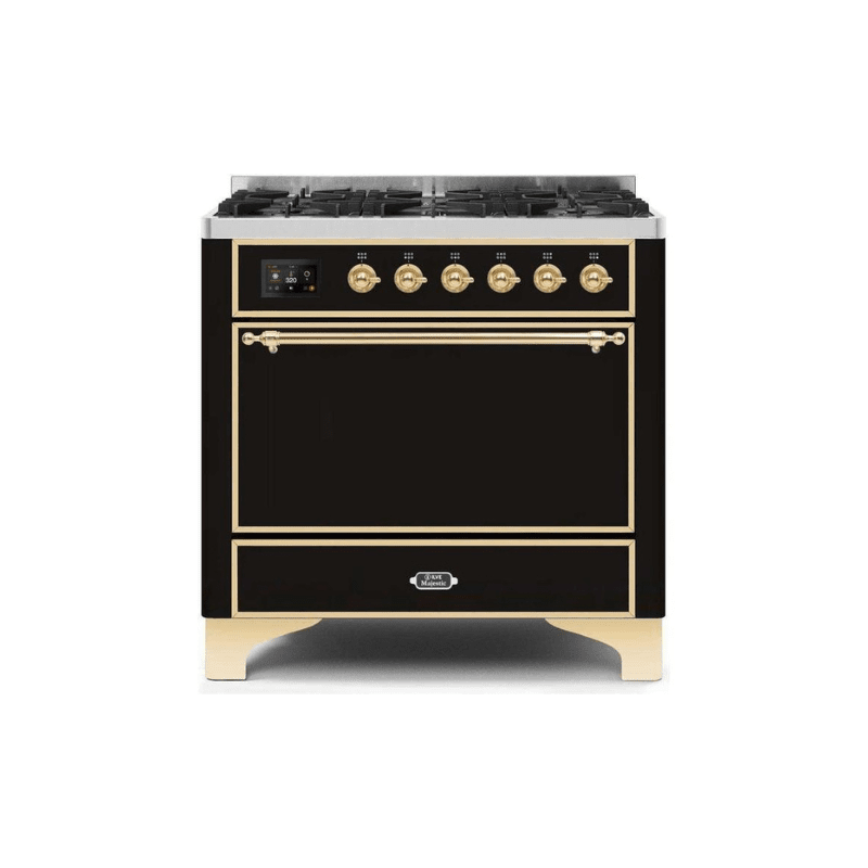ILVE 36 Inch Majestic II Series Dual Fuel Range Gas/Propane with 6 Sealed Burners (UM096DQNS3)