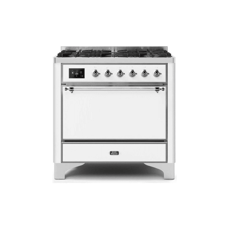 ILVE 36 Inch Majestic II Series Dual Fuel Range Gas/Propane with 6 Sealed Burners (UM096DQNS3)
